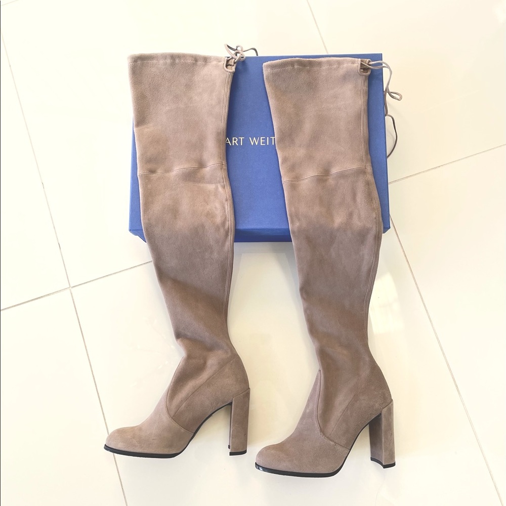 Stuart Weitzman NEW Taupe Suede Boots OTK